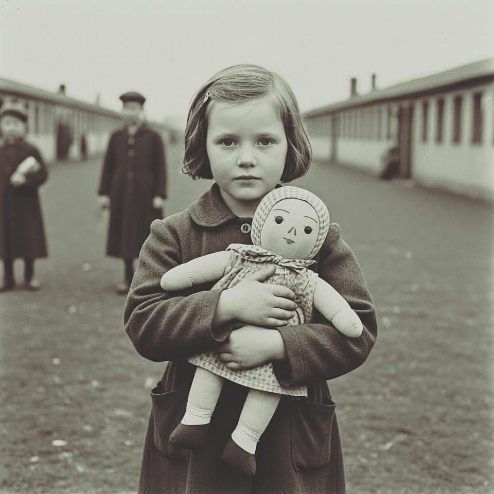 1945 – Bergen-Belsen, Germany – The Doll Named Sara  A child named Ilse arrived at Bergen-Belsen with nothing but a rag doll she named Sara. She whispered to it every night, feeding it crumbs, protecting it like a sister.  One morning, the doll was taken during a selection. Ilse cried, “They took my only family.”  Ilse didn’t survive — but years later, the doll was found buried in camp dirt by a Red Cross team. It's now displayed in Yad Vashem.  🕯️ A child's love outlasted the cruelty.  #bergenbelsen #childoftheholocaust #lostandfound #yadvashem #neveragain